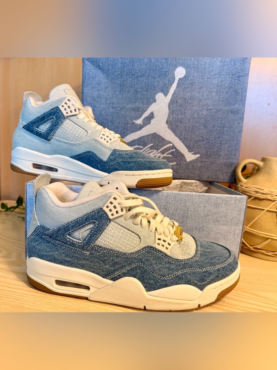 Jordan Shoes - Jordan Women's Denim Panel Sneakers - Light Blue & Cream